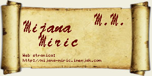 Mijana Mirić vizit kartica